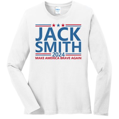 Jack Smith For President Jack Smith 2024 Karma Retro Us Flag Ladies Long Sleeve Shirt