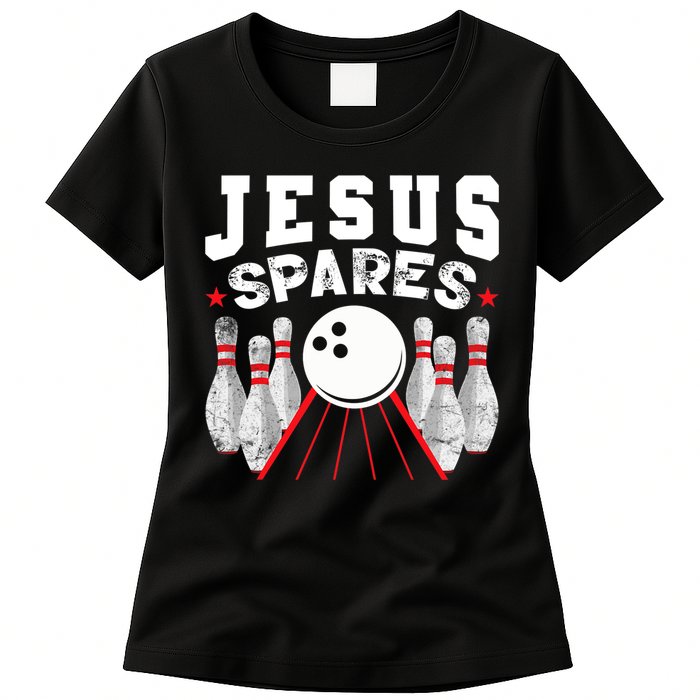 Jesus Spares Funny Christian Bowling Womens T-Shirt