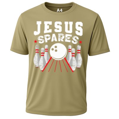 Jesus Spares Funny Christian Bowling Cooling Performance Crew T-Shirt