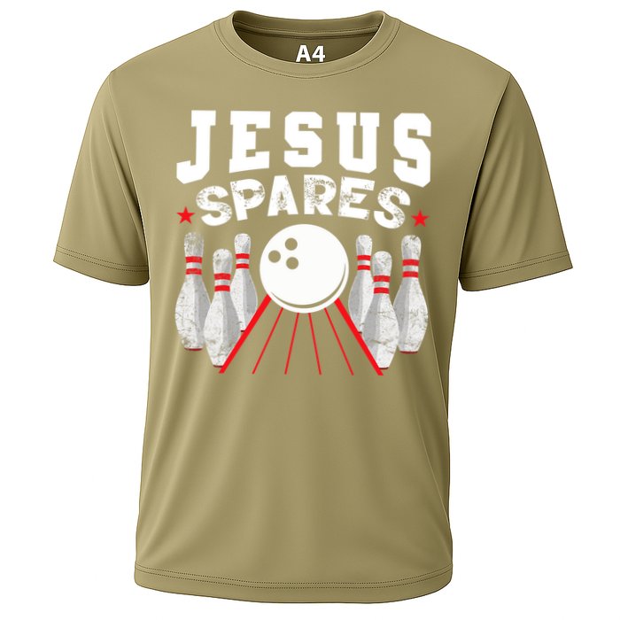Jesus Spares Funny Christian Bowling Cooling Performance Crew T-Shirt