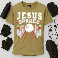 Jesus Spares Funny Christian Bowling Cooling Performance Crew T-Shirt