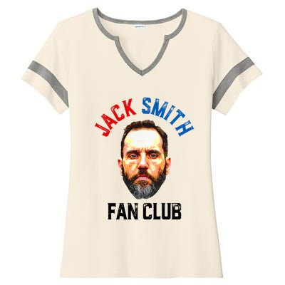 Jack Smith Fan Club Retro Usa Flag American Funny Political Ladies Halftime Notch Neck Tee