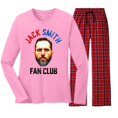 Jack Smith Fan Club Retro Usa Flag American Funny Political Women's Long Sleeve Flannel Pajama Set 