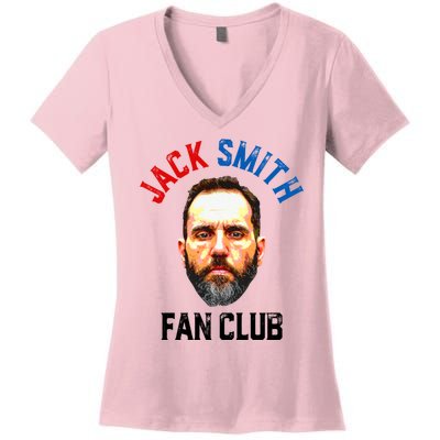 Jack Smith Fan Club Retro Usa Flag American Funny Political Women's V-Neck T-Shirt