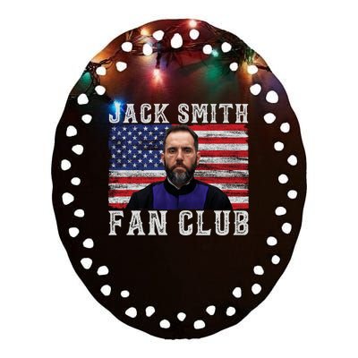 Jack Smith Fan Club American Flag Ceramic Oval Ornament