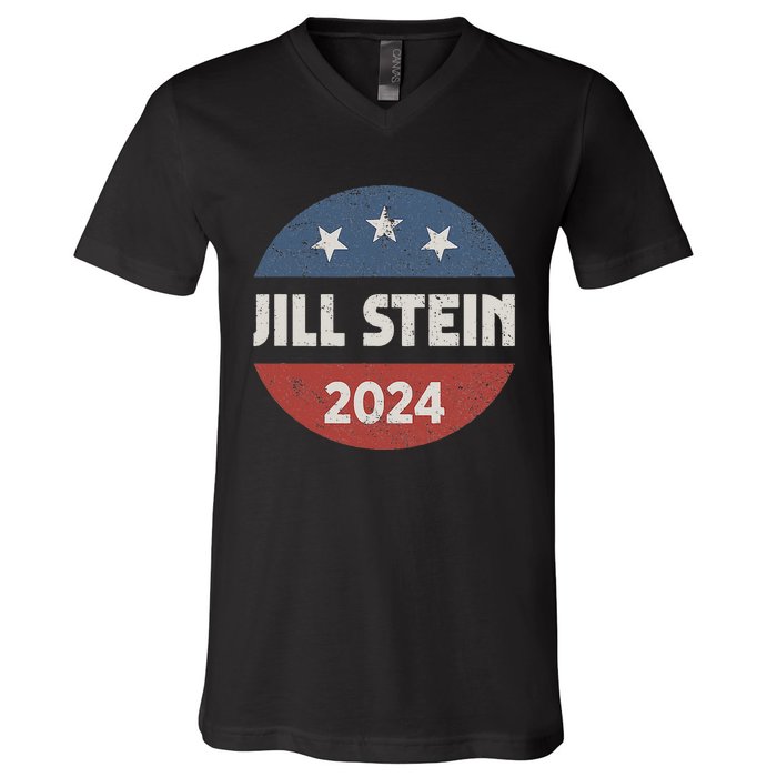 Jill Stein For President 2024 Green Party Usa Flag V-Neck T-Shirt