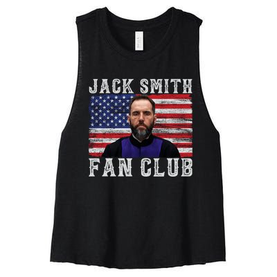 Jack Smith Fan Club American Flag Funny Political Women's Racerback Cropped Tank