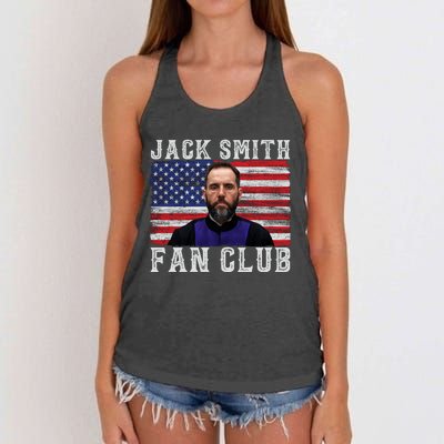 Jack Smith Fan Club American Flag Funny Political Women's Knotted Racerback Tank