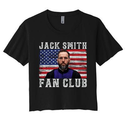 Jack Smith Fan Club American Flag Funny Political Women's Crop Top Tee