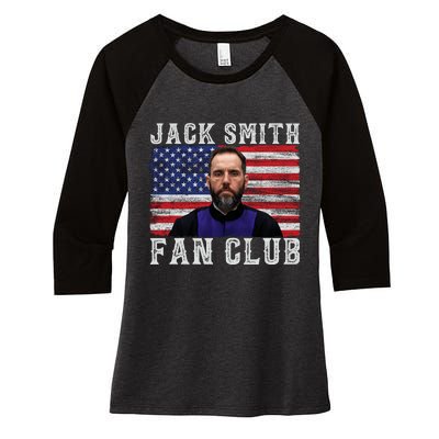 Jack Smith Fan Club American Flag Funny Political Women's Tri-Blend 3/4-Sleeve Raglan Shirt