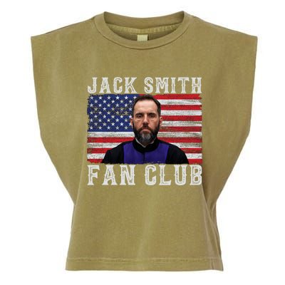 Jack Smith Fan Club American Flag Funny Political Garment-Dyed Women's Muscle Tee