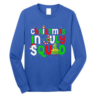 July Squad Funny Summer Xmas Festive Holiday Gift Long Sleeve Shirt