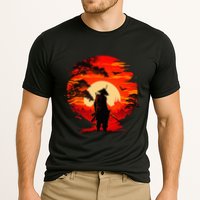 Japanese Samurai Fighter Martial Arts Retro Sunset Cooling Performance Crew T-Shirt