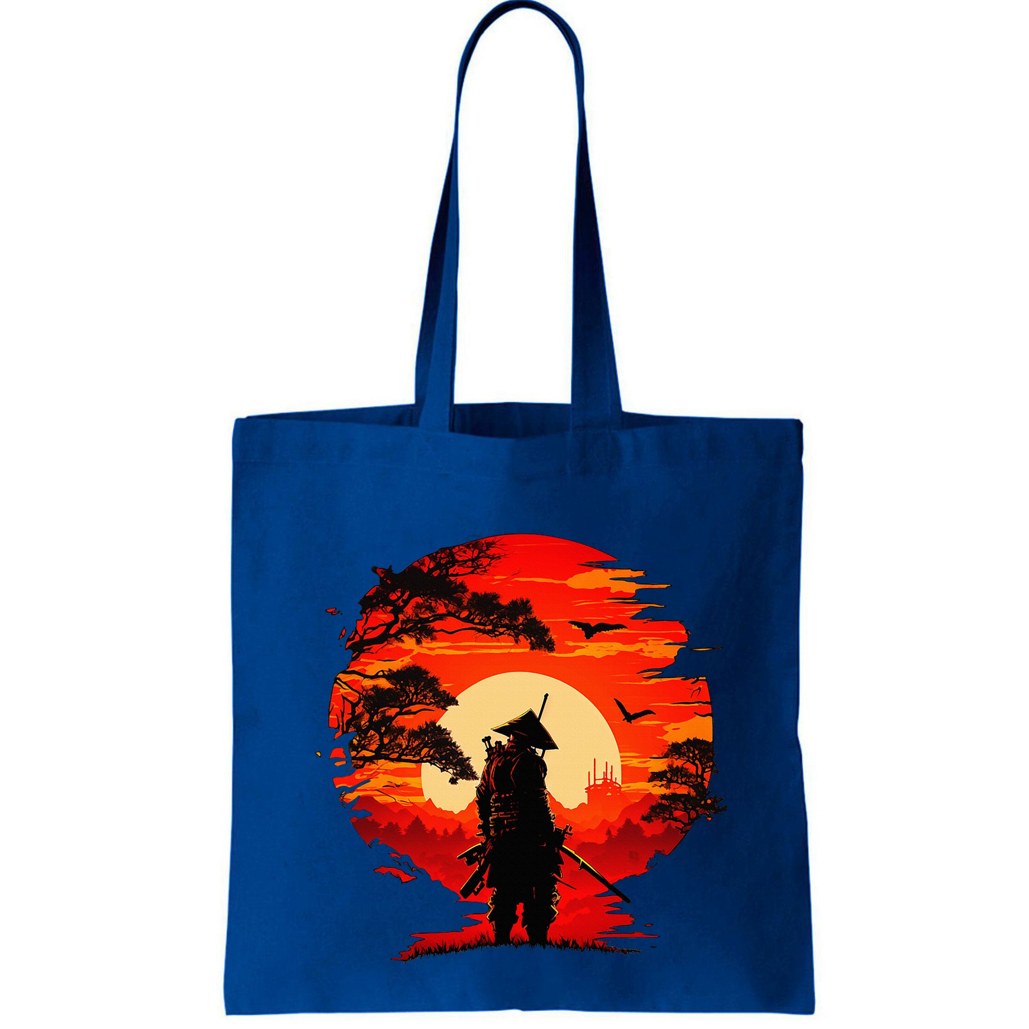 Japanese Samurai Fighter Martial Arts Retro Sunset Bag