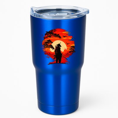 Japanese Samurai Fighter Martial Arts Retro Sunset Tumbler