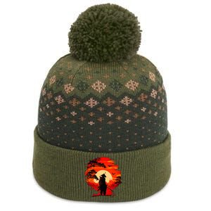 Japanese Samurai Fighter Martial Arts Retro Sunset The Baniff Cuffed Pom Beanie