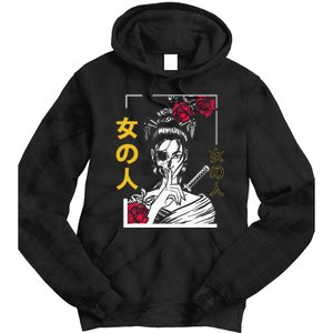 Japanese Samurai Floral Warrior Geisha Woman Tokyo Anime Tie Dye Hoodie