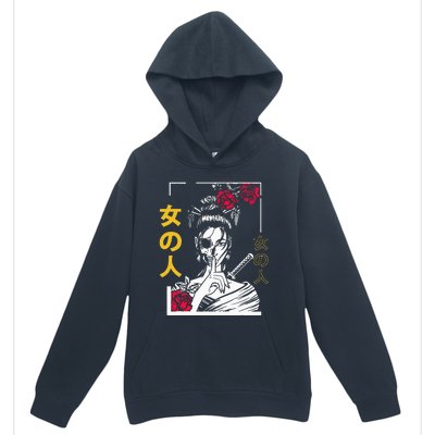 Japanese Samurai Floral Warrior Geisha Woman Tokyo Anime Urban Pullover Hoodie