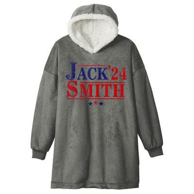 Jack Smith For President Jack Smith 2024 Karma Retro Us Flag Hooded Wearable Blanket