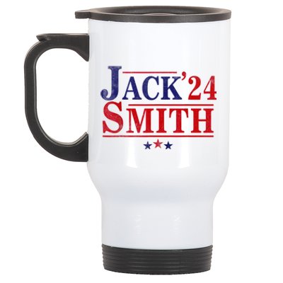 Jack Smith For President Jack Smith 2024 Karma Retro Us Flag Stainless Steel Travel Mug