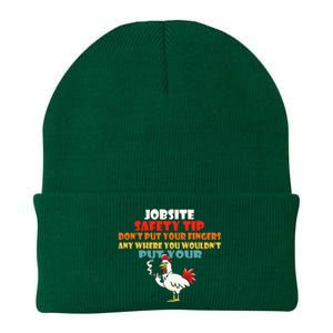 Jobsite Safety Funny Tip DonT Put Your Fingers Knit Cap Winter Beanie