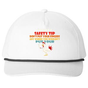 Jobsite Safety Funny Tip DonT Put Your Fingers Snapback Five-Panel Rope Hat