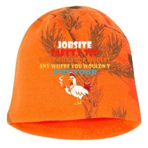 Jobsite Safety Funny Tip DonT Put Your Fingers Kati - Camo Knit Beanie