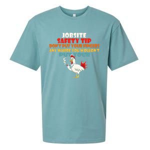 Jobsite Safety Funny Tip DonT Put Your Fingers Sueded Cloud Jersey T-Shirt