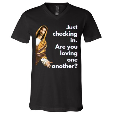 Jesus Saying Funny Christian Meme Joke V-Neck T-Shirt