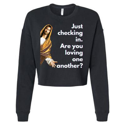 Jesus Saying Funny Christian Meme Joke Cropped Pullover Crew