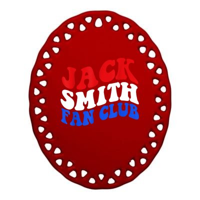 Jack Smith Fan Club Fun Summer Groovy Red Blue Ceramic Oval Ornament