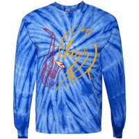 Jazz Saxophone For Jazz Music Lover Sax Musician Great Gift Tie-Dye Long Sleeve Shirt