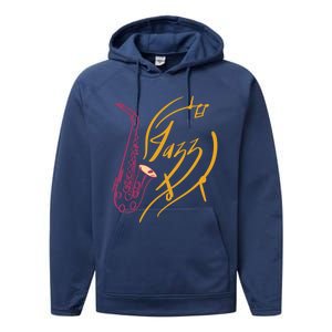 Jazz Saxophone For Jazz Music Lover Sax Musician Great Gift Performance Fleece Hoodie