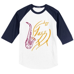 Jazz Saxophone For Jazz Music Lover Sax Musician Great Gift Baseball Sleeve Shirt