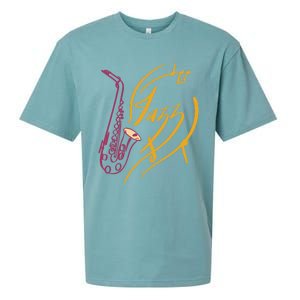 Jazz Saxophone For Jazz Music Lover Sax Musician Great Gift Sueded Cloud Jersey T-Shirt