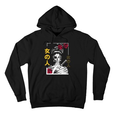 Japanese Samurai Floral Warrior Geisha Tokyo Anime Hoodie