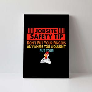 Jobsite Safety funny Tip Don't Put Your Fingers retro design Canvas