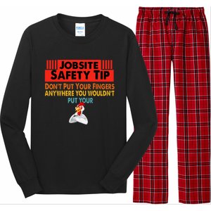 Jobsite Safety funny Tip Don't Put Your Fingers retro design Long Sleeve Pajama Set