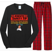 Jobsite Safety funny Tip Don't Put Your Fingers retro design Long Sleeve Pajama Set