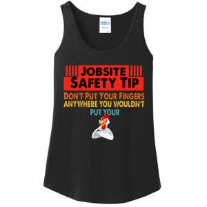 Jobsite Safety funny Tip Don't Put Your Fingers retro design Ladies Essential Tank