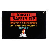 Jobsite Safety funny Tip Don't Put Your Fingers retro design Grommeted Golf Towel