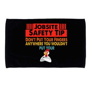 Jobsite Safety funny Tip Don't Put Your Fingers retro design Microfiber Hand Towel