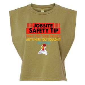 Jobsite Safety funny Tip Don't Put Your Fingers retro design Garment-Dyed Women's Muscle Tee