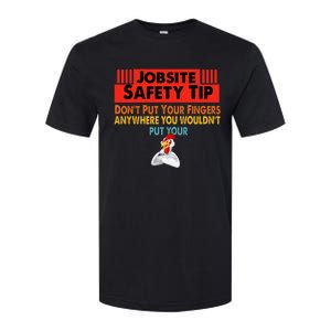 Jobsite Safety funny Tip Don't Put Your Fingers retro design Softstyle CVC T-Shirt