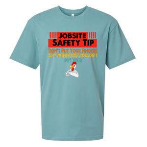 Jobsite Safety funny Tip Don't Put Your Fingers retro design Sueded Cloud Jersey T-Shirt