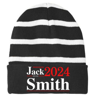 Jack Smith For President Jack Smith 2024 Striped Beanie with Solid Band