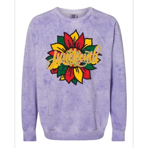 Juneteenth Sunflower Festive Colorblast Crewneck Sweatshirt