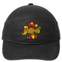 Juneteenth Sunflower Festive 7-Panel Snapback Hat