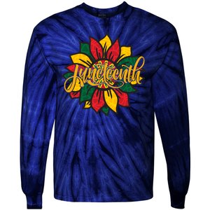 Juneteenth Sunflower Festive Tie-Dye Long Sleeve Shirt