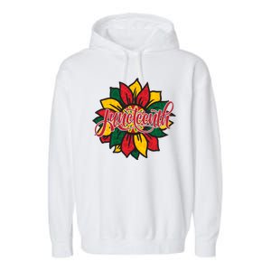 Juneteenth Sunflower Festive Garment-Dyed Fleece Hoodie